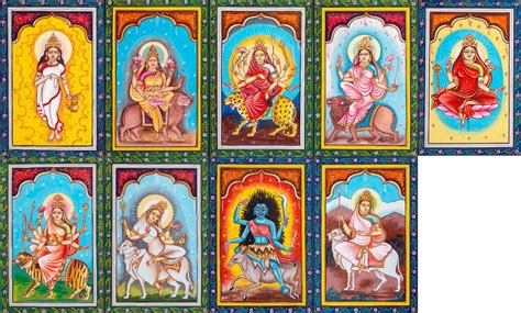 Navadurga (The Nine Forms of Goddess Durga) Set of Nine Paintings ...