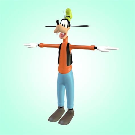 3d goofy rigging character cartoon model