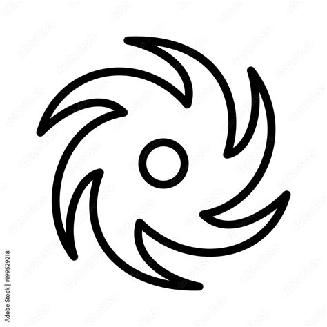 Hurricane, typhoon or tropical cyclone storm line art vector icon for ...