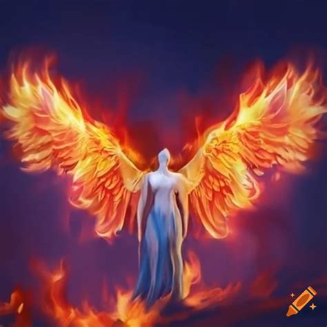 Angel fire wings on Craiyon