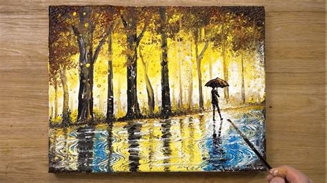 'The Rainy Day' Cotton Swabs Painting Technique #430 - YouTube