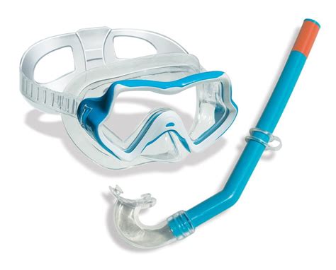 Blue Children's Water Sports Silicone Swimming Goggle and Snorkel Set ...