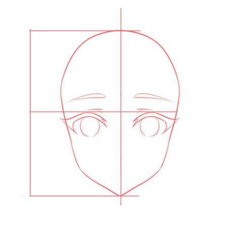 How To Draw The Head Anime Style Guideline Front View Tutorial | Images ...