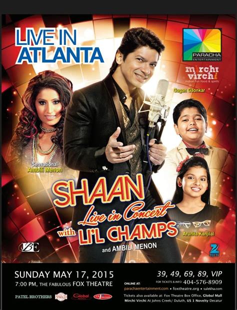 Ticket Giveaway: Shaan Live in Concert with Li'l Champs & Ambili Menon