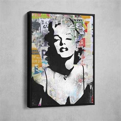 Marilyn Monroe Collage pop art street art graffiti print wall decor on gallery wrapped canvas ...