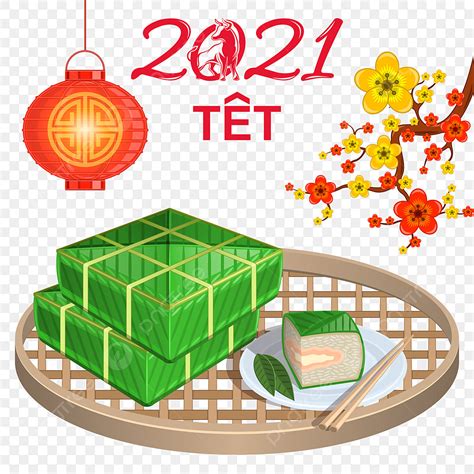 Vietnamese New Year Vector Hd PNG Images, Vietnamese New Year 2021 Banh Chung Decoration ...