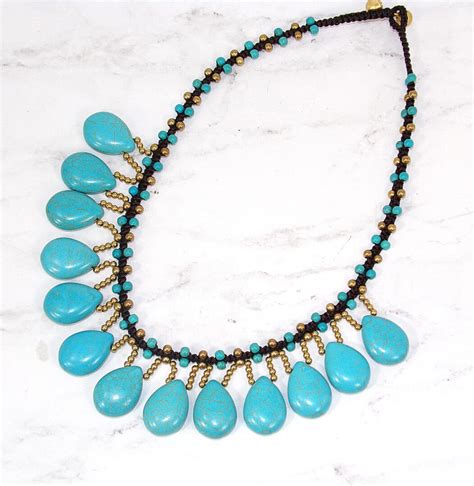 TURQUOISE STONE NECKLACE - Calisa Designs