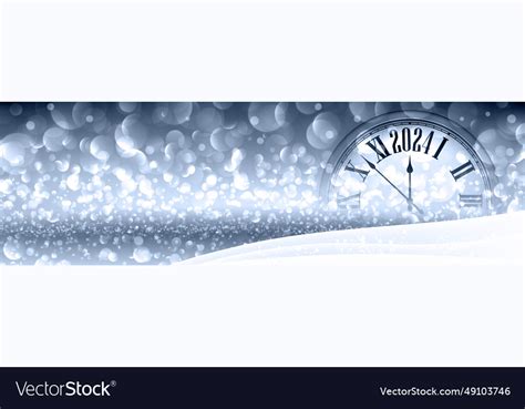 Happy new year 2024 countdown clock on horizontal Vector Image