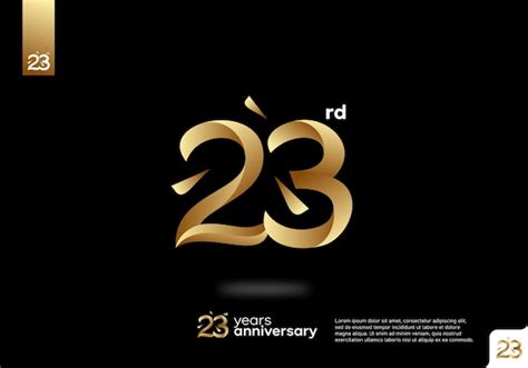 Premium Vector | Number 23 gold logo icon design, 23rd birthday logo ...