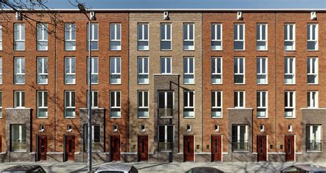 brick facade apartment buildings front view Houses with 2 Doors Netherlands | 벽돌