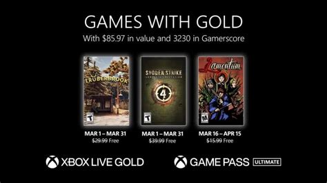 Xbox Games with Gold March 2023 Lineup Revealed