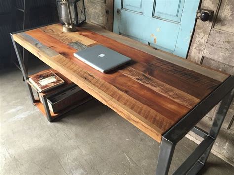 Weathered Reclaimed Wood Desks | Reclaimed wood desk, Wood office desk ...