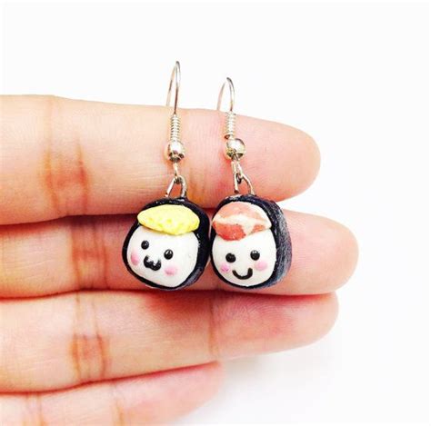 Cute polymer clay earrings_kawaii sushi friends by LoveNCreativity | Cute polymer clay, Clay ...
