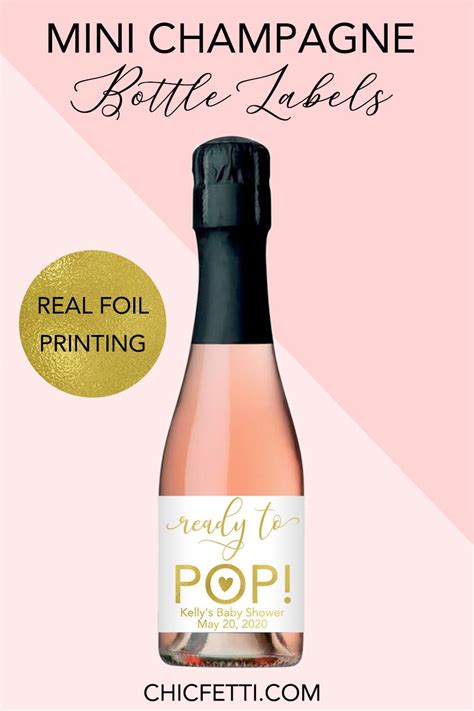 Ready to Pop Mini Champagne Labels - Chicfetti Shop | Mini champagne labels, Mini champagne ...