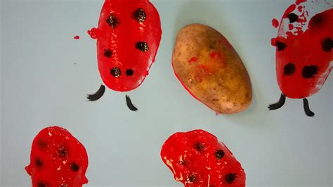 Potato print ladybird - Art & Craft for Babies