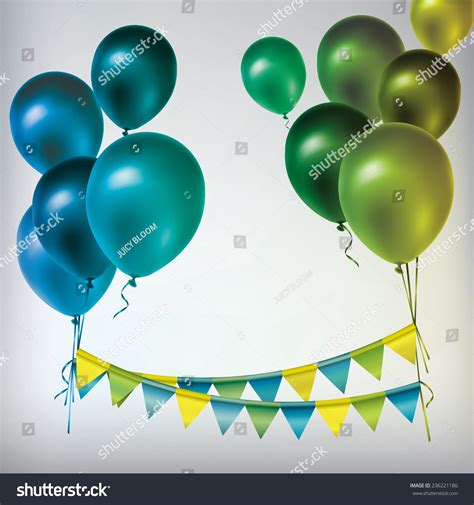 Colorful Balloons Paper Garland Vector Illustration Stock Vector (Royalty Free) 236221186