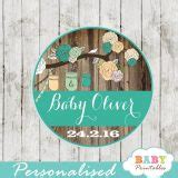Rustic Country Mason Jar Personalized Tags, Blue & Peach - D250 - Baby Printables