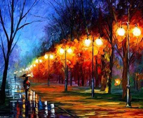 Peintures impressionnistes de Paris en Automne de Leonid Afremov | Peintures à l'huile de ...