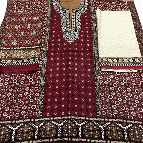 Ajrak Design Lawn Dress for Women-. Buy online in Pakistan!