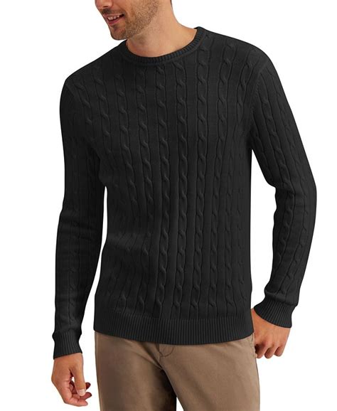 Club Room Men's Cable-Knit Cotton Sweater, Created for Macy's & Reviews - Sweaters - Men - Macy's