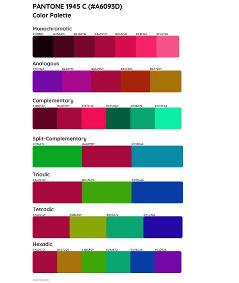 PANTONE 1945 C color palettes - colorxs.com