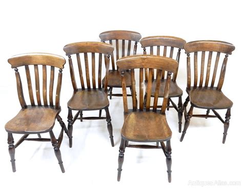 Set Of 6 Farmhouse Dining Chairs - Antiques Atlas