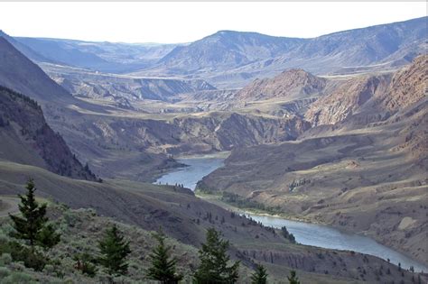 The Fraser River valley south of Big Bar Ferry. Fraser River flows in a... | Download Scientific ...