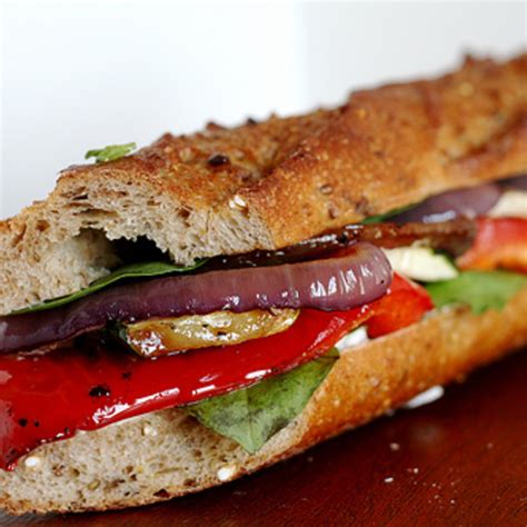 Roasted Vegetables Baguette Sandwich