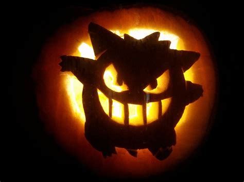 My Spooky Gengar Pumpkin :) | Pumpkin carving, Halloween pumpkin ...