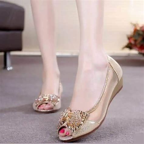 Nice Genuine Leather Women Sandals Sweet Bow Shoes Single Shoe Open Toe ...