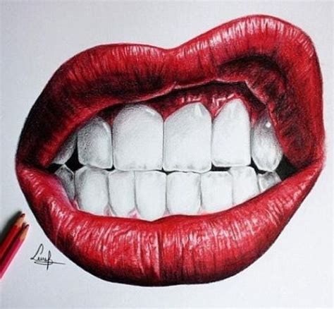 Not mine- awesome drawing of lips | Lips drawing, Teeth art, Lip art