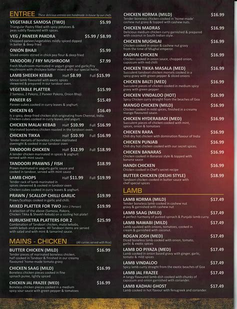 Kurukshetra Indian Restaurant & Takeaways Menu - Menumania/Zomato