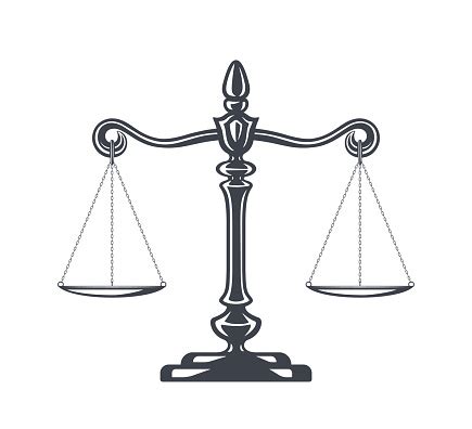 Scales Of Justice Vector Illustration Weight Scales Balance Concept Law And Justice Legal Center ...