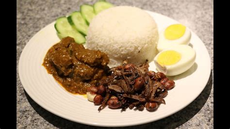 Simplified Nasi Lemak With Beef Rendang (Coconut Rice With Beef Curry ...