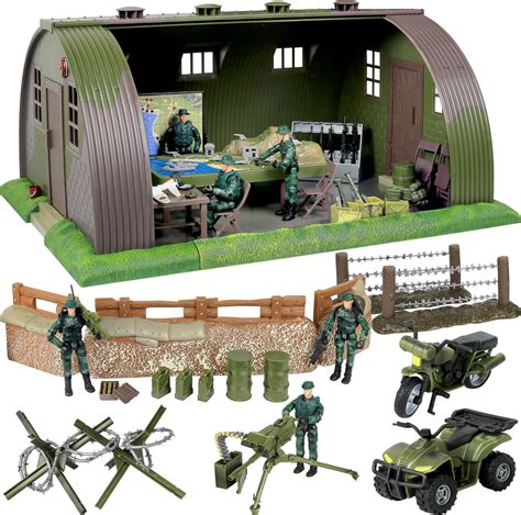 Buy Click N’ Play Army Action Figures and Playset with a Base Barrack Command Center, Includes ...