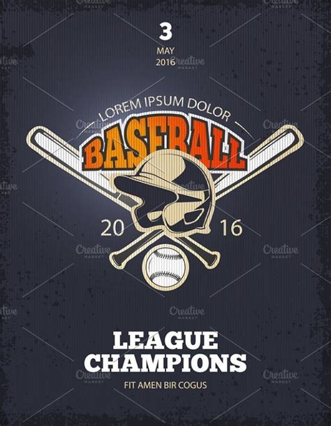 Retro baseball poster | Baseball posters, Vector free, Retro