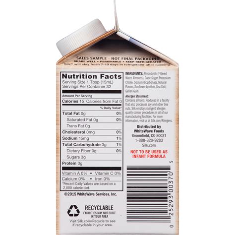 Silk Almond Milk Creamer Nutrition Facts | Besto Blog