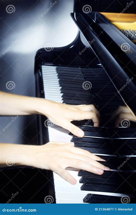 Piano pianist hands stock image. Image of piano, notes - 21364877