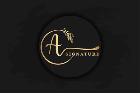 Premium Vector | Luxury signature logo design initial A Handwriting ...