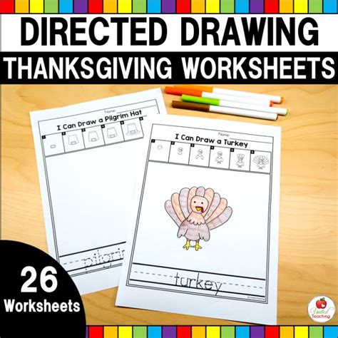 Thanksgiving Directed Drawing Worksheets - United Teaching