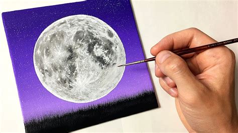 Full Moon Acrylic Painting for Beginners | Step by Step Tutorial - YouTube