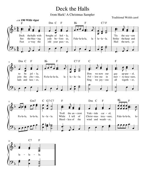 Deck the Halls Sheet music for Piano (Solo) Easy | Musescore.com