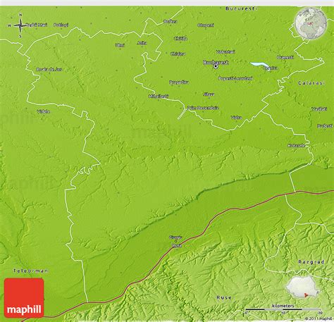 Physical 3D Map of Giurgiu