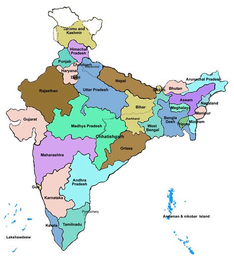 Map Of India - 1001 WORLD MAP