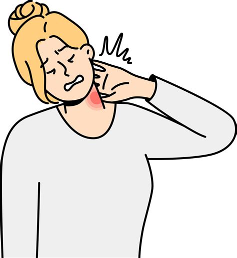 Neck Pain Clipart Cartoon