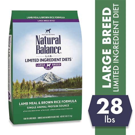 Natural Balance Large Breed L.I.D. Limited Ingredient Diets Lamb Meal & Brown Rice Formula Dry ...
