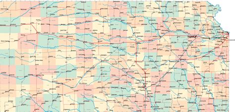 Kansas Map Of Cities And Towns - Danice Doralynne