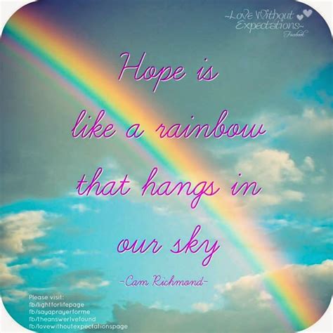 HOPE IS LIKE A RAINBOW THAT HANGS IN OUR SKY - Quotes