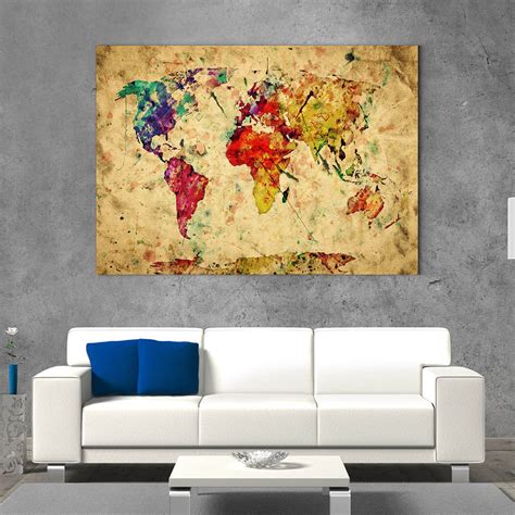 Canvas Map - World Map Canvas Wall Art V.1