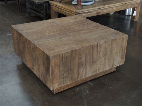 Reclaimed wood square coffee table by Terra Nova by TerraNovaLA